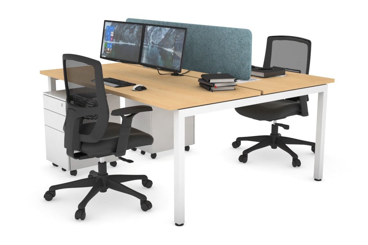 Quadro Square Legs 2 Person Office Workstation Desk [1400L x 700W] - Perfect for Collaborative Workspaces & Home Offices