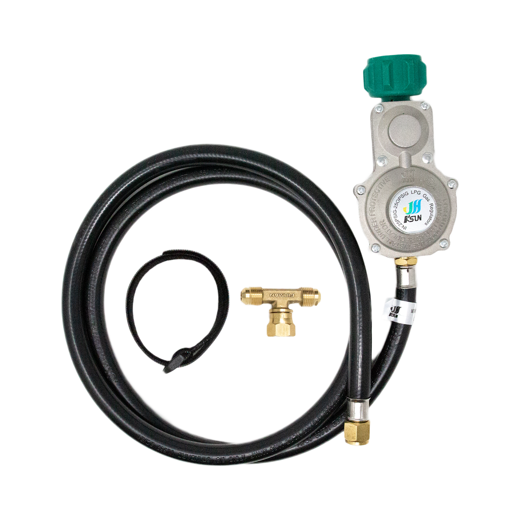 High-Quality LPG Tank Hose with 3-Way Fitting - Durable Gas Transfer Hose for BBQ, RV & Outdoor Cooking - Perfect for Propane Grill, Camping & Home Use