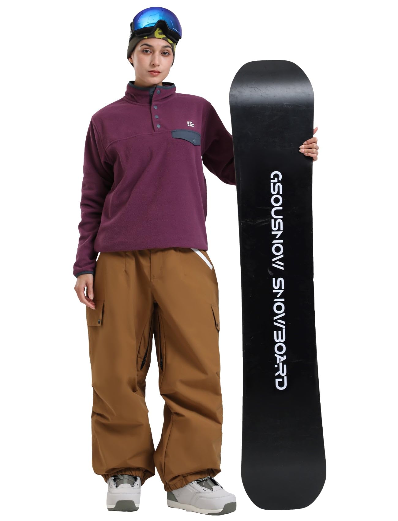 GSOU SNOW Men's & Women's Baggy Ski Pants - Insulated Waterproof Snowboard Pants for Winter Sports | Windproof, Wear-Resistant Cargo Pants for Skiing, Snowboarding & Outdoor Activities