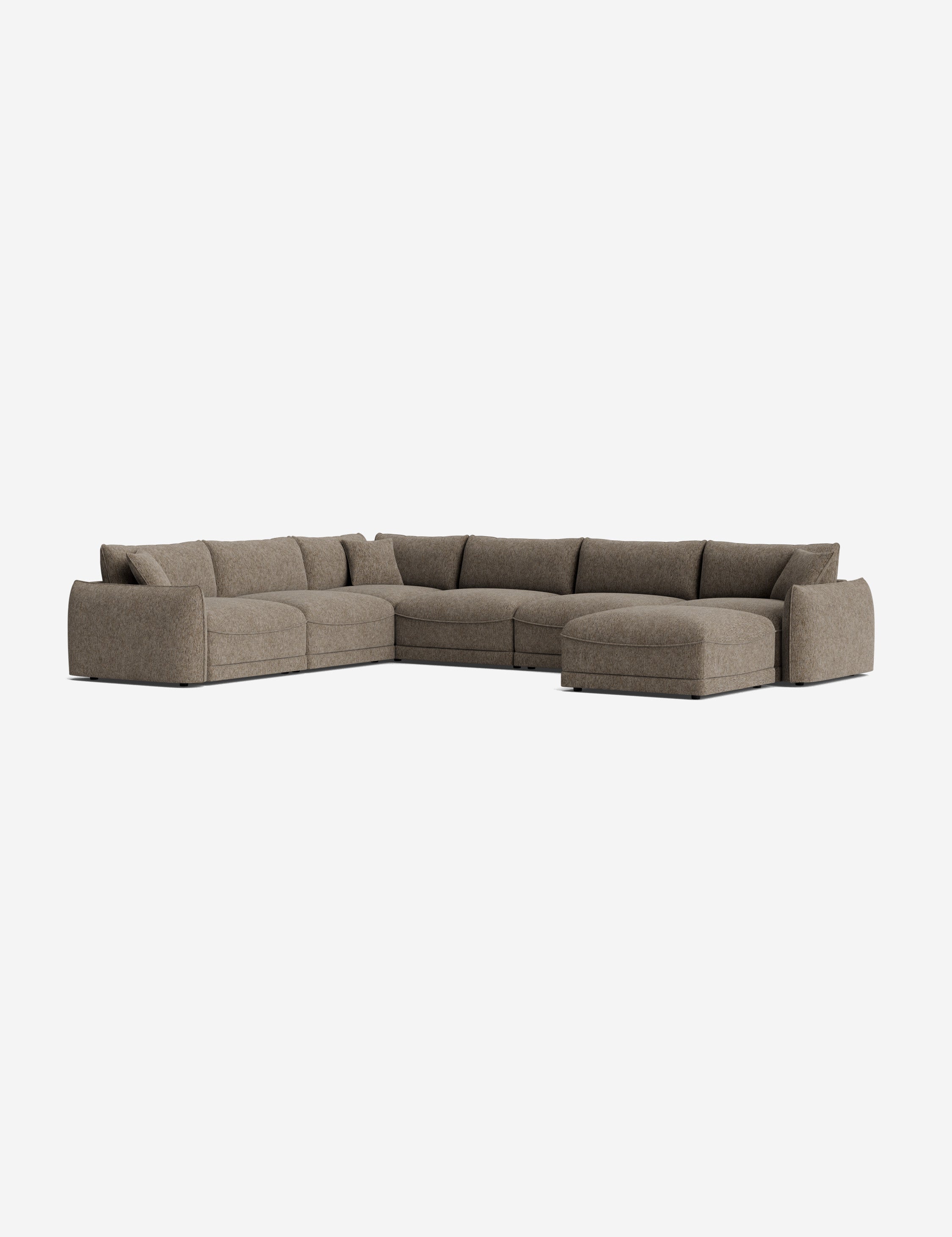 Balmer Modular Corner Sectional Sofa with Ottoman - Modern L-Shaped Living Room Furniture for Small Spaces | Perfect for Apartments, Condos and Family Gatherings