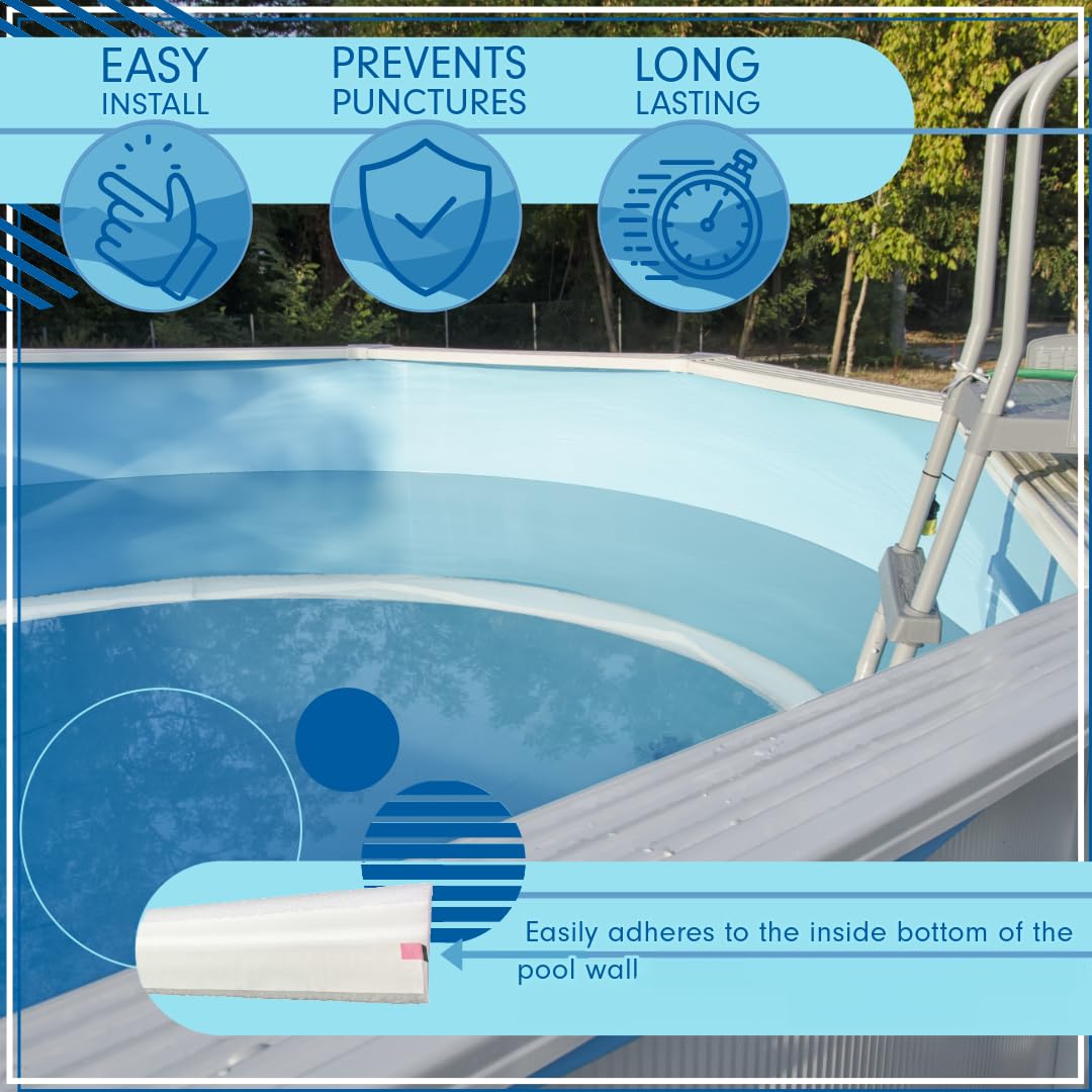 **Poolzilla 48-Inch Pool Cove for 16' x 32' Oval Above-Ground Pools (21-Pack) – Durable Peel & Stick Foam for Pool Liner Protection – Perfect for Easy Installation & Long-Lasting Pool Maintenance**