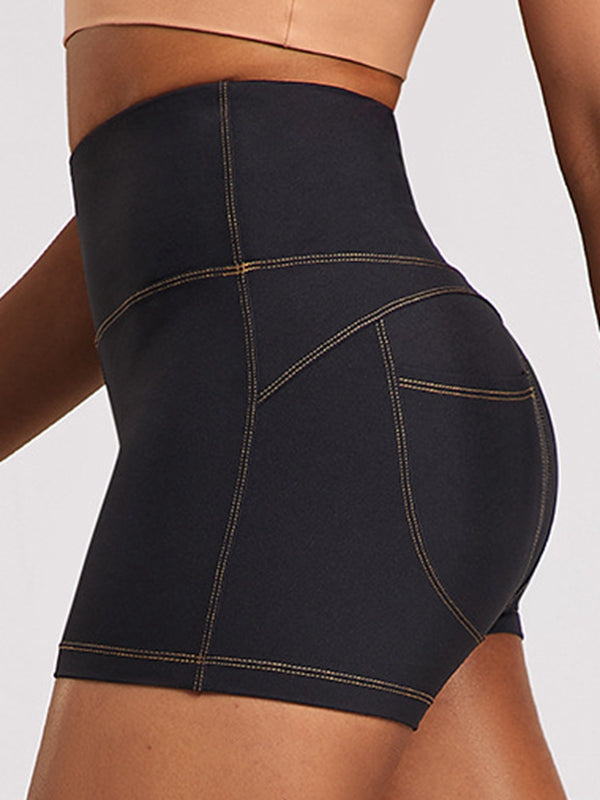 ZASUWA Women's Sexy High Waist Denim Shorts with Pockets - Quick Dry Comfort Stretch - Perfect for Summer, Beach, Gym & Casual Wear