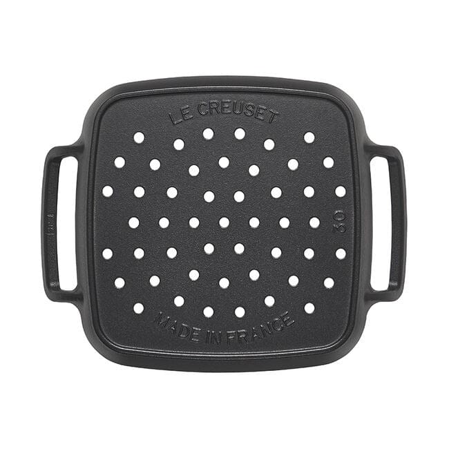 Le Creuset Alpine Outdoor Square Grill Basket 12 Inch - Premium Cast Iron Grill Pan for Camping, Picnics & Backyard BBQs - Perfect for Grilling Vegetables, Seafood & Meats