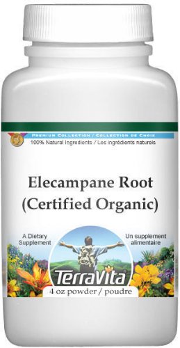 Organic Elecampane Root Powder - 4 oz | USDA Certified | ZIN: 517661 | Herbal Supplement for Respiratory Health & Immune Support
