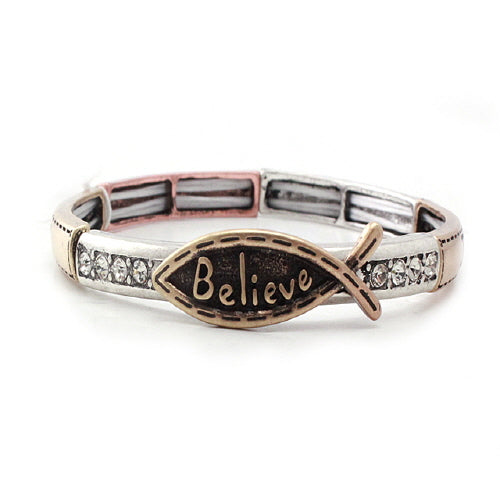 Believe Bracelet with John 3:16 Engraving - Inspirational Christian Jewelry for Women & Men - Perfect for Daily Wear, Church, Prayer & Gifts