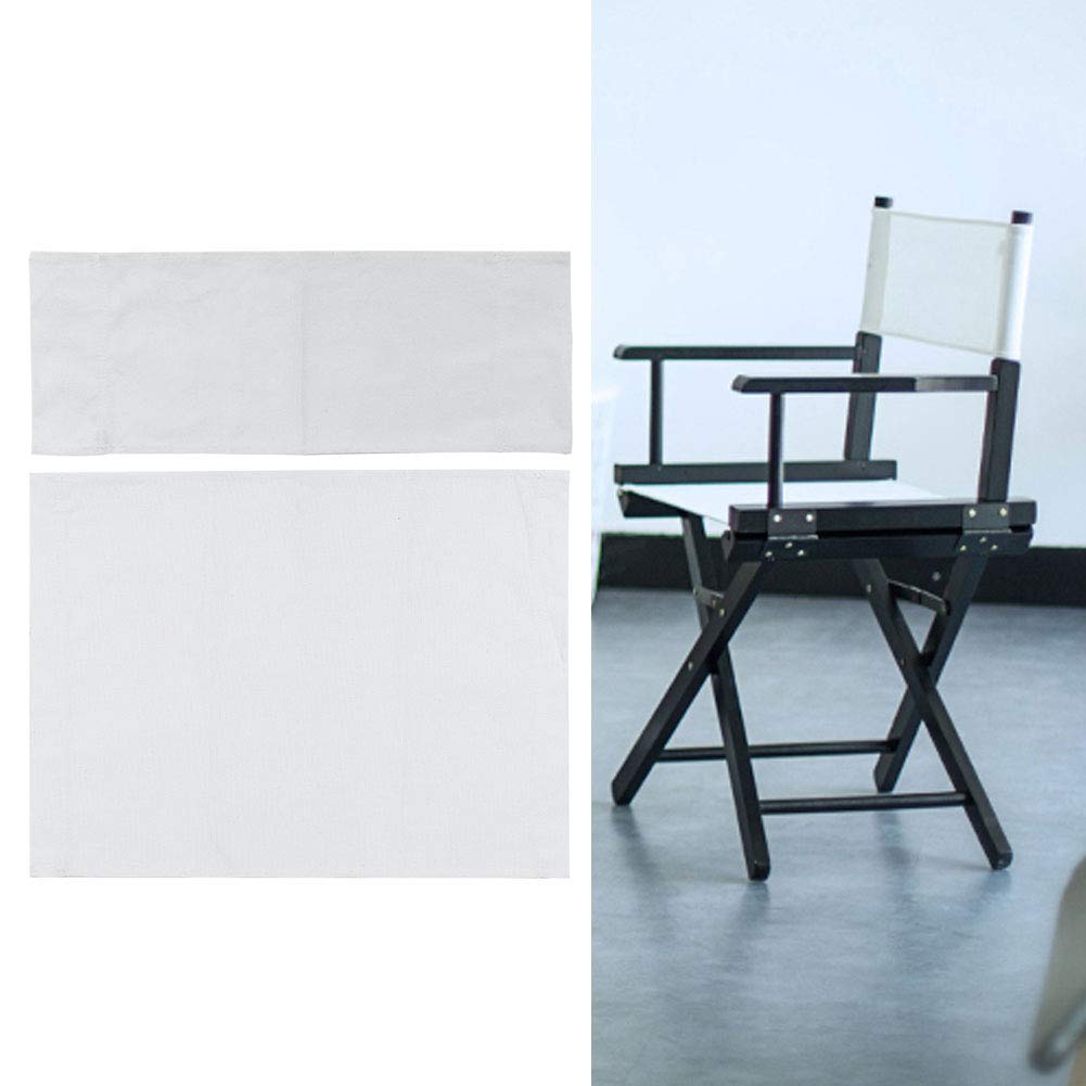 1 Set Director Chair Canvas Replacement Covers with Stick Accessories - Portable Folding Chair Cover Kit for Home, Office, and Outdoor Use (White) - Perfect for Patio, Beach, Camping, and Indoor Furniture