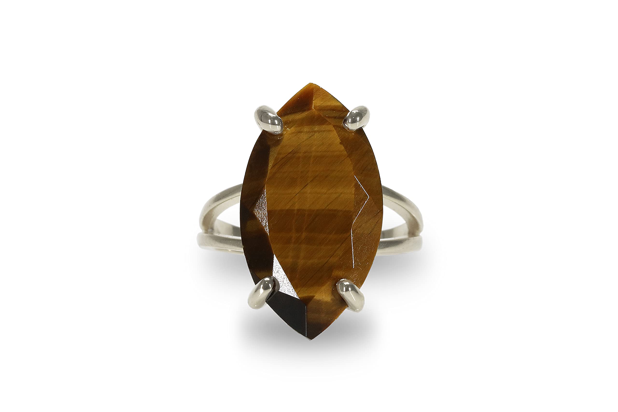 Elegant Marquise Tiger Eye Statement Ring for Women - 925 Sterling Silver Handcrafted Jewelry - Perfect for Formal Events, Casual Wear & Celebrations - Gift Box Included - Ideal for Weddings, Parties & Everyday Fashion