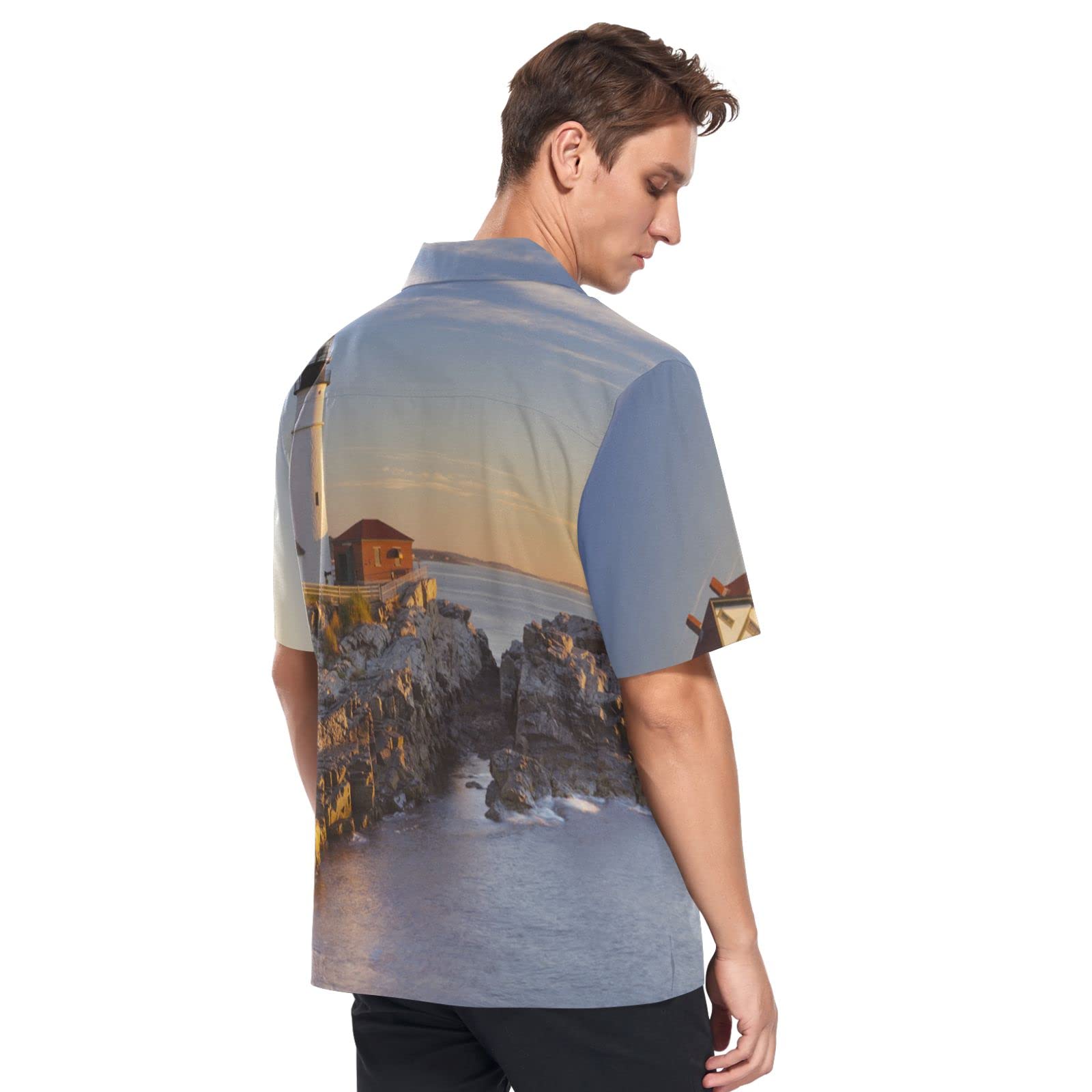 **Men's Hawaiian Shirts Short Sleeve - Tropical Aloha Shirt for Summer, Beach & Casual Wear - Lightweight Breathable Fabric for Vacation, Luau & Outdoor Activities**