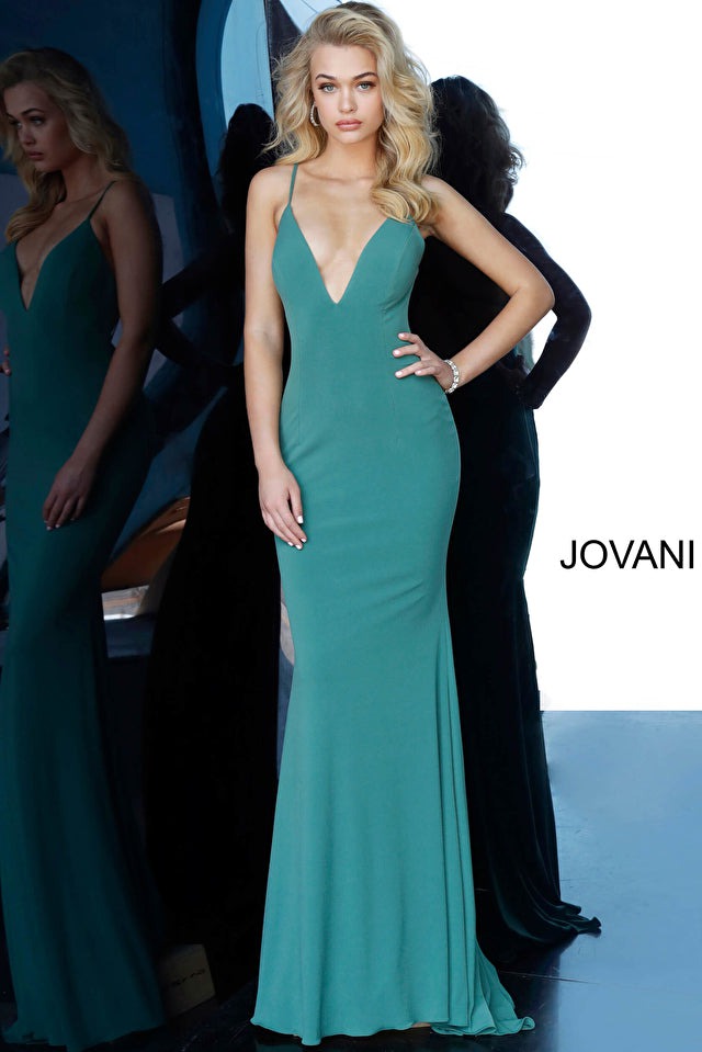 Jovani 00512 V-Neck Fitted Evening Gown - Elegant Formal Dress for Prom, Homecoming & Special Occasions
