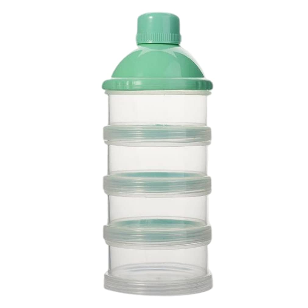4 Layer Baby Formula Dispenser - Portable Milk Powder Storage Container with Detachable Compartments for Snacks & Travel | Blue Baby Feeding Organizer for Daycare, Outings & On-the-Go Parents