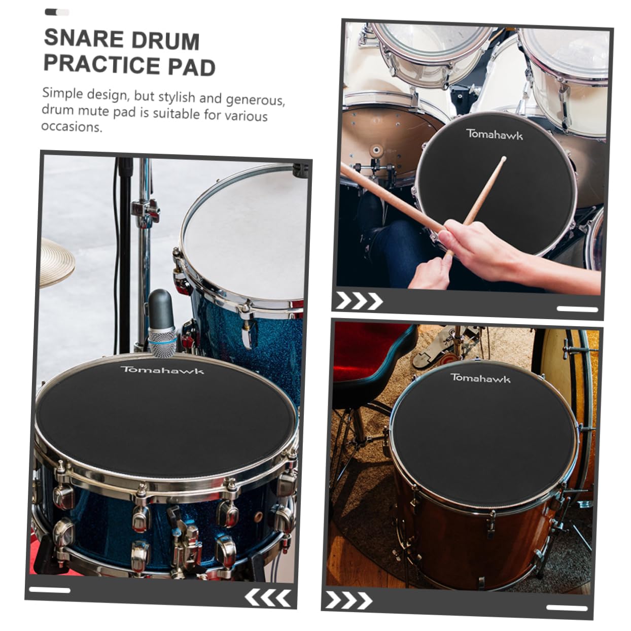 8-Inch Black Drum Silencer Pad - Professional Soundproof Rubber Mute Pad for Snare Drums, Cymbals & Suspension - Noise Reduction for Home Practice, Studio Recording & Live Performances