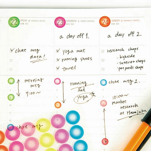 Hightide Clear Dot Stickers for Hobonichi Techo Planner - Perfect for Journaling, Scrapbooking & Bullet Journal Organization