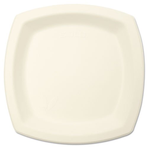 Eco-Friendly Sugarcane Plates 6.7 Inch Square Disposable Plates - 125 Pack Ivory Compostable Dinnerware for Parties, Picnics & Sustainable Dining