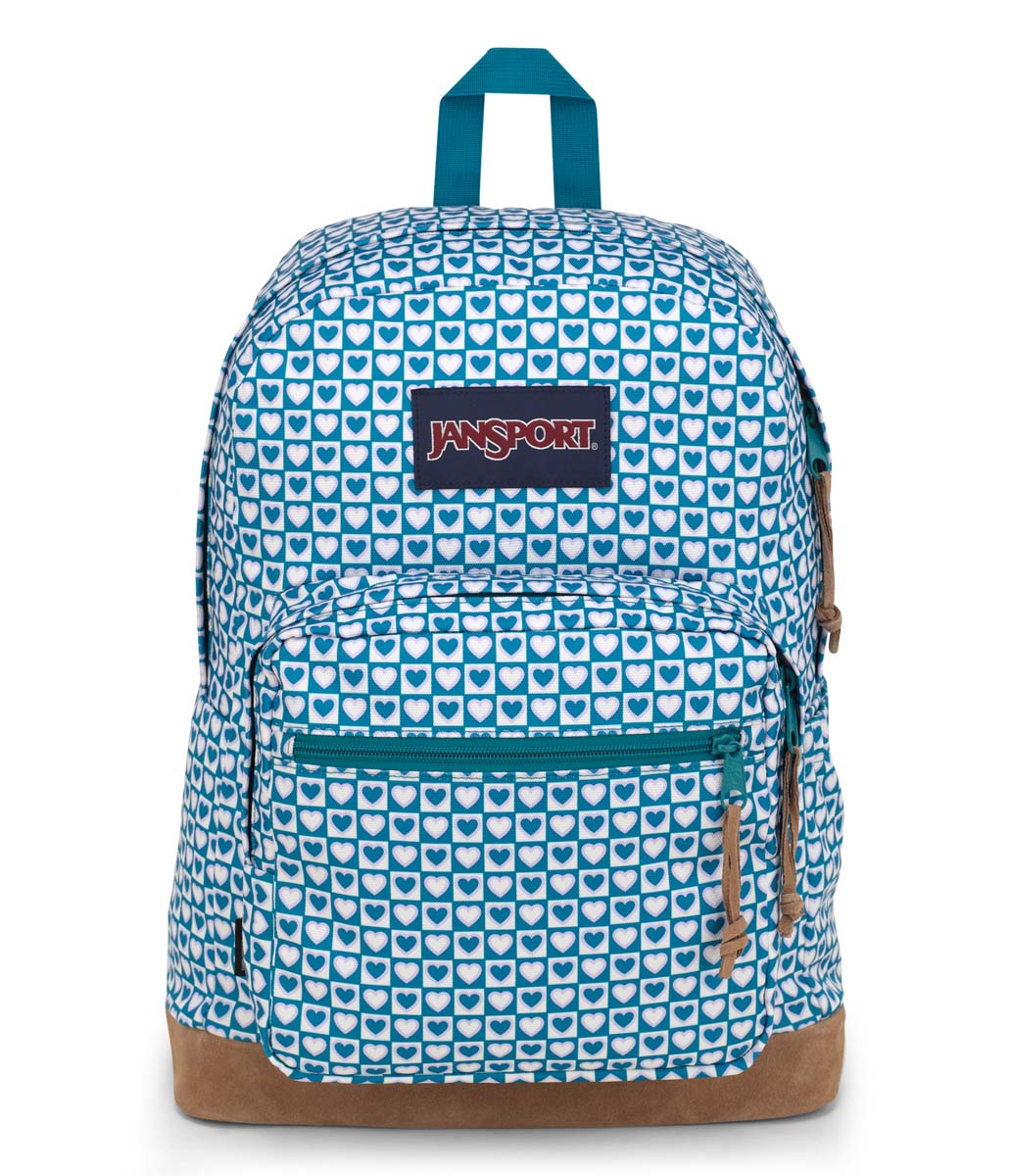 JanSport Right Pack Backpack - Hyped Hearts Green | Durable School & College Backpack for Students, Travel & Outdoor Adventures