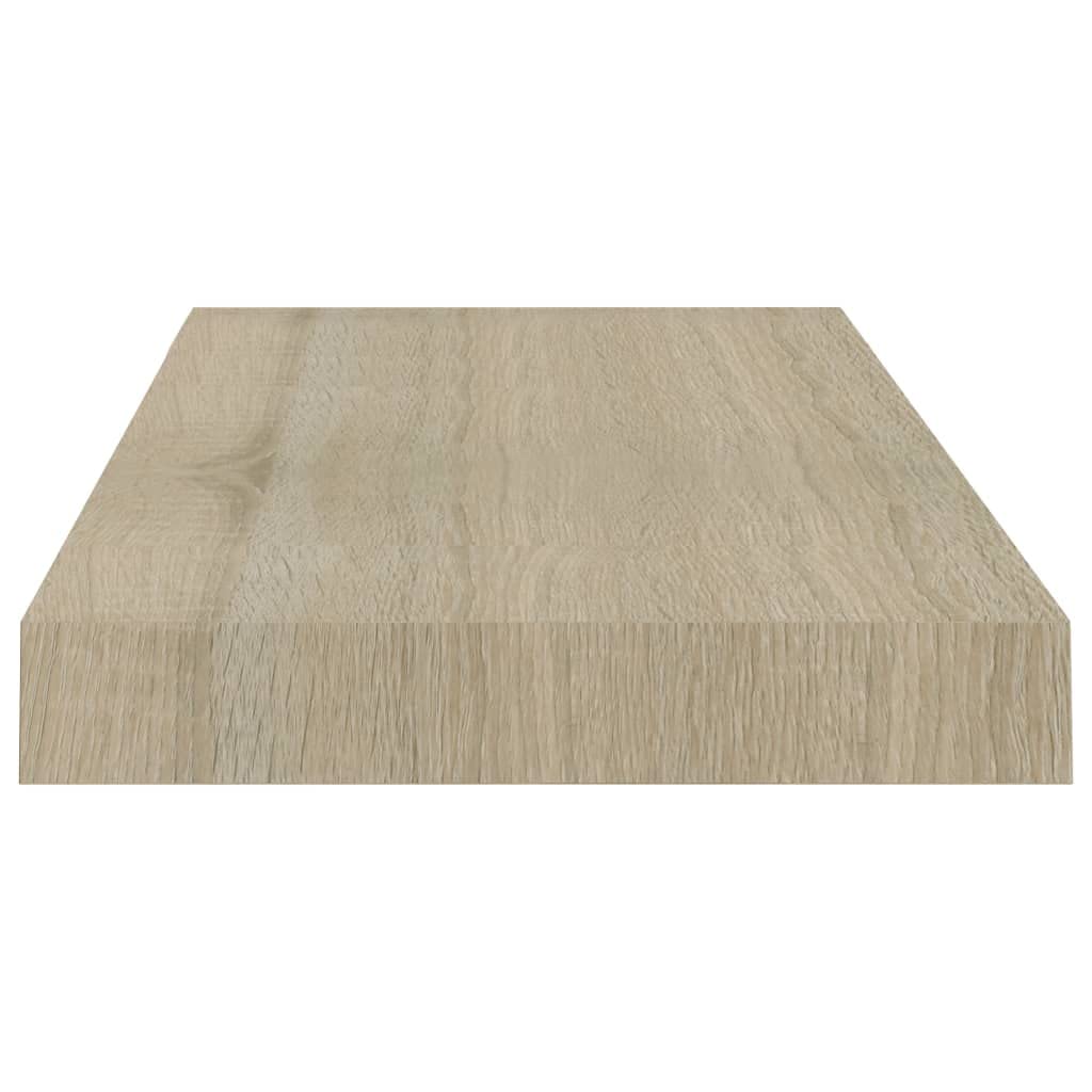 Floating Wall Shelves Set of 4 - Natural Oak MDF Shelves 19.7