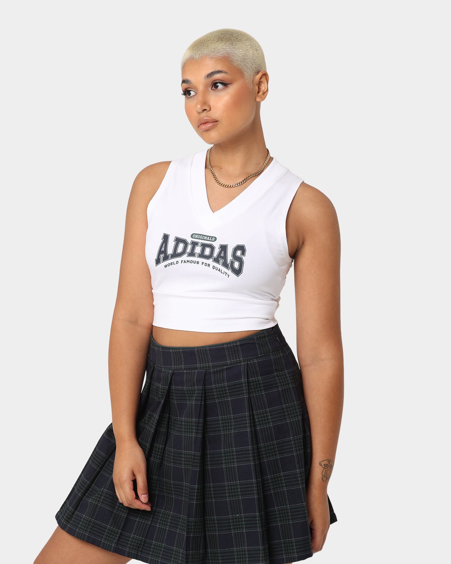 Adidas Women's Original Class Of '72 Crop Top - White Vintage Athletic Shirt for Gym, Running & Casual Streetwear