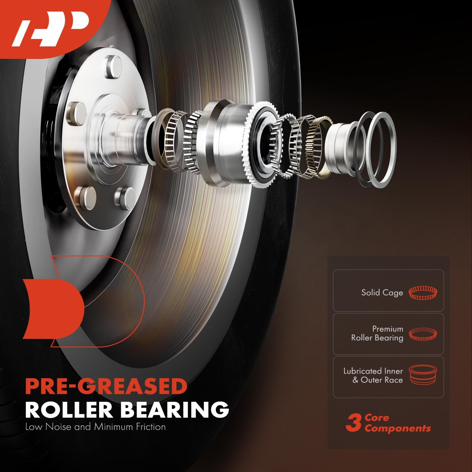 Premium 2-Pack Front Wheel Bearing & Hub Assembly with ABS - Compatible with Dodge Ram 1500/2500/3500 2006-2008 RWD Models (8-Lug) - Perfect for Off-Roading, Towing & Heavy-Duty Driving