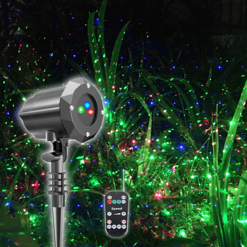 Poeland Solar Garden Lights with Moving Laser Projection - Firefly Star Projector for Outdoor Christmas Decor, Patio, Yard, and Landscape Lighting