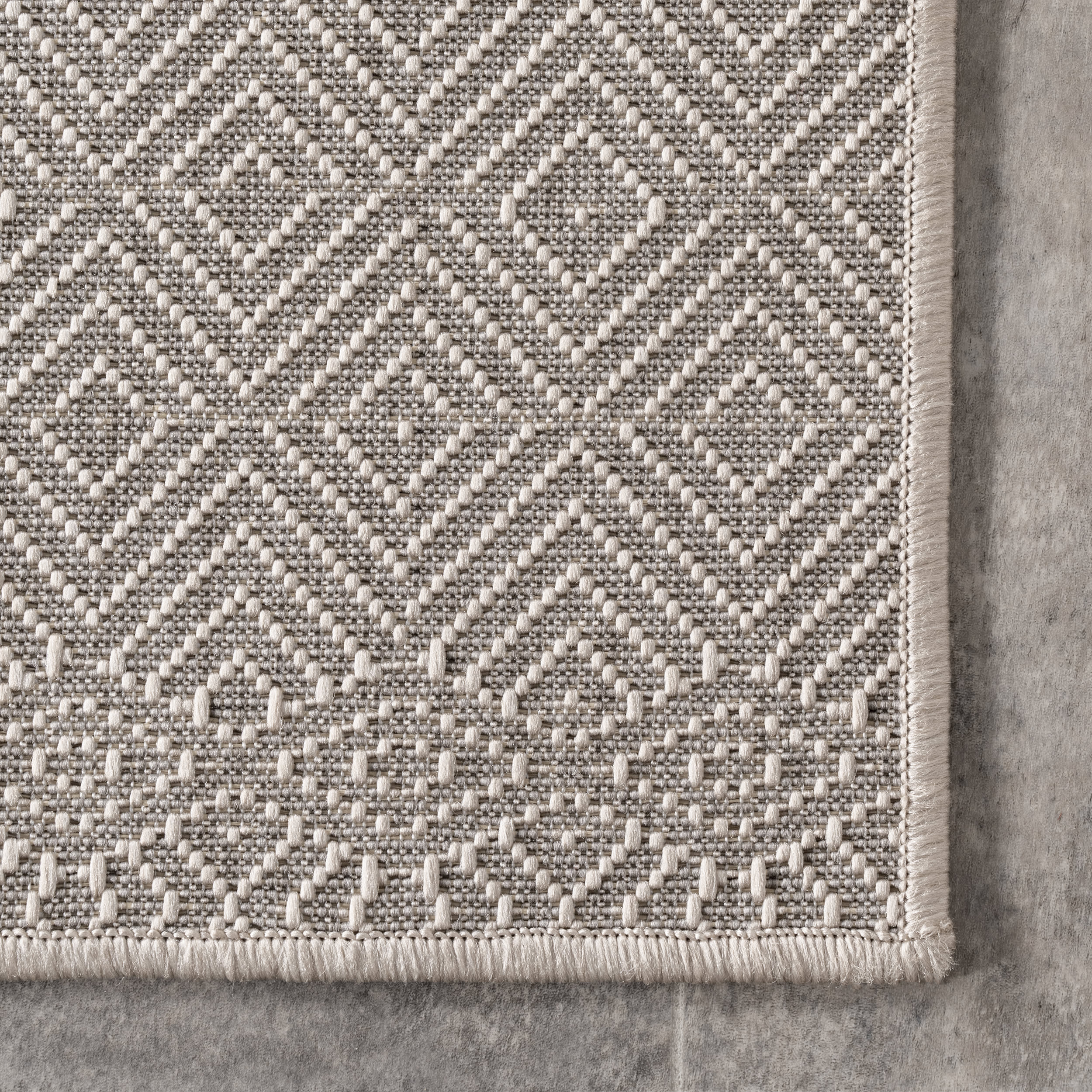 Birdseye Striped Indoor/Outdoor Area Rug - Soft & Durable Grey Floor Mat for Living Room, Bedroom, Patio & Deck | Home Decor & Comfort