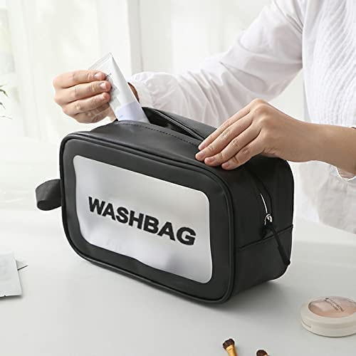 Waterproof Travel Toiletries Bag for Women - Pink PVC Cosmetic Makeup Organizer Case, Portable Wash Bag for Business Trips & Bathroom Essentials (Medium Size) | Perfect for Air Travel, Gym, Camping & Daily Use