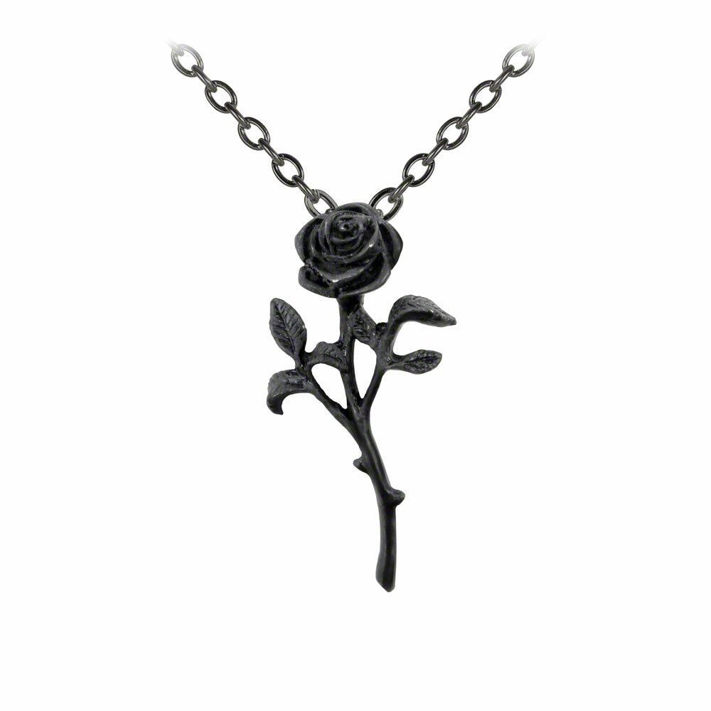 Elegant Black Rose Pendant Necklace for Women - Sterling Silver Gothic Jewelry Gift for Her - Perfect for Valentine's Day, Anniversary & Gothic Fashion Accessories