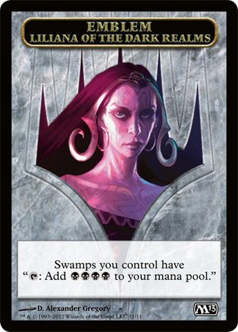 Magic: The Gathering - Liliana of The Dark Realms Emblem (11) - MTG 2013 Collectible Card - Perfect for Deck Building & Strategy Games