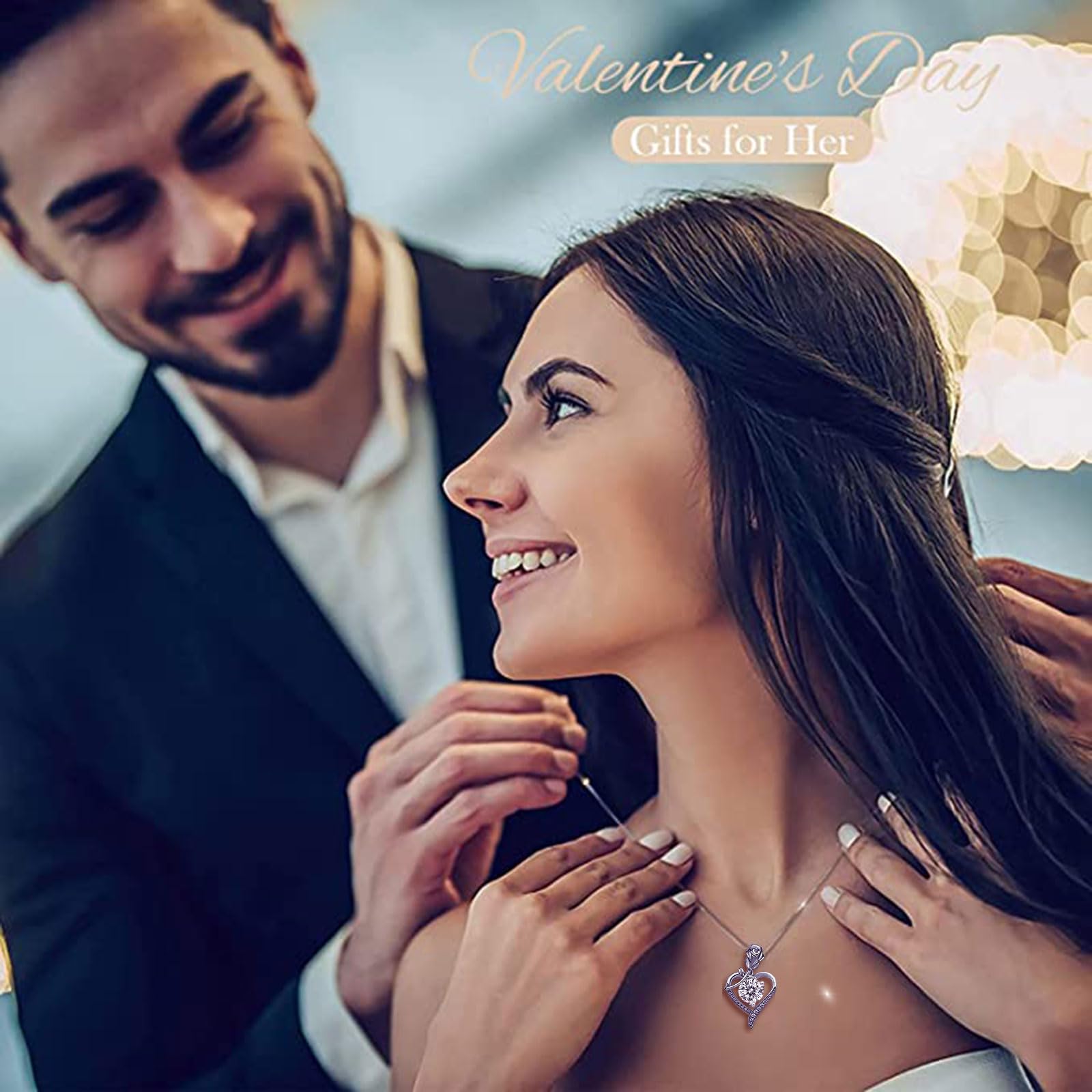 Preserved Rose Box with Necklace - S925 Sterling Silver '100 Love You' Heart Pendant, Artificial Eternal Rose Gift for Women (Pink) | Romantic Anniversary Present, Valentine's Day Gift, Mother's Day Gift Idea | Perfect for Wedding Proposals, Bridal Showers & Special Occasions