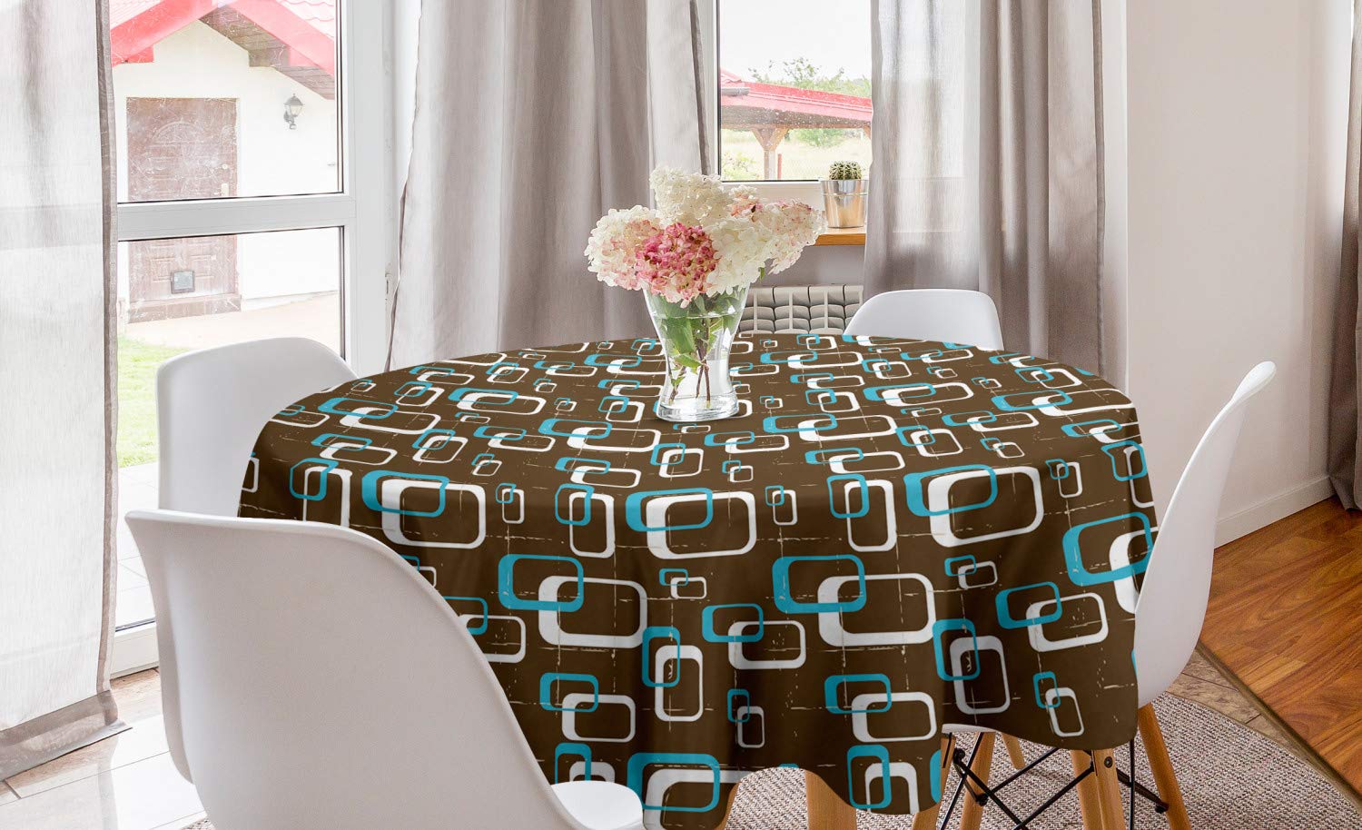 Ambesonne Geometric Round Tablecloth 60