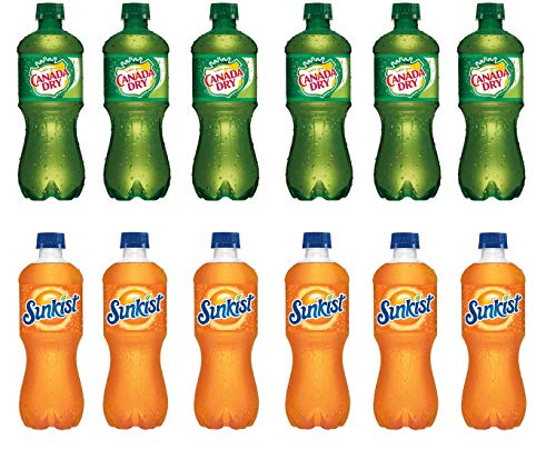 LUV BOX Variety Soft Drinks Pack - 12 Cans (20 oz Each) | Canada Dry Ginger Ale & Sunkist Orange | Perfect for Parties, BBQs & Office Refreshments