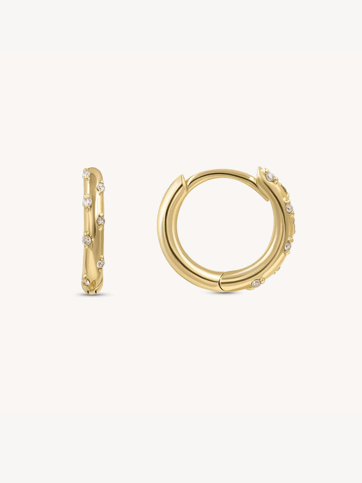 Starry Diamond Huggie Earrings for Women - Dainty Gold Hoop Earrings for Everyday Wear, Gift for Her, Perfect for Parties & Date Nights