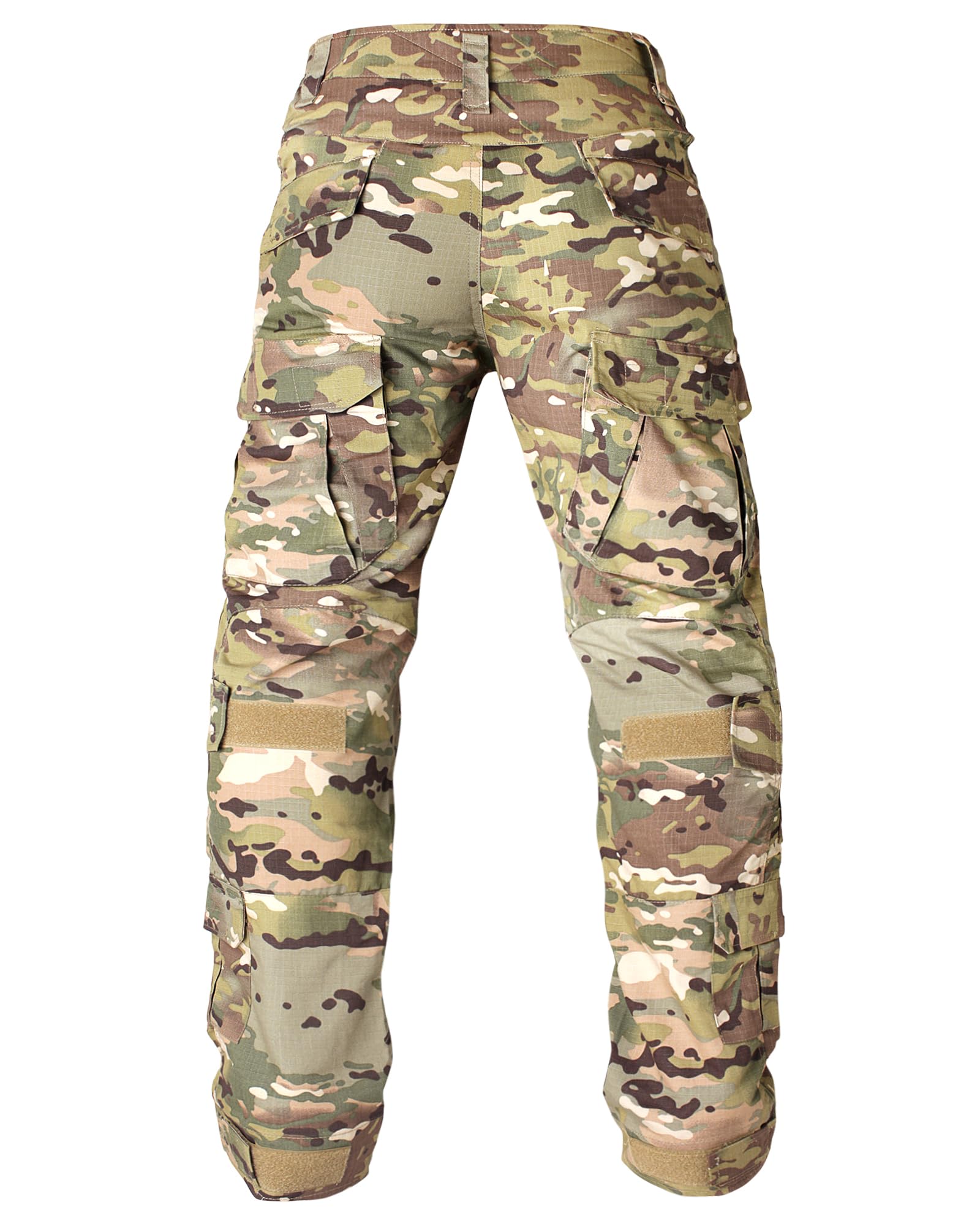 Men's Tactical Camo Cargo Pants - Ripstop Outdoor Hiking & Work Pants with Multiple Pockets (No Belt/Kneepad) - Perfect for Hunting, Airsoft & Adventure Activities