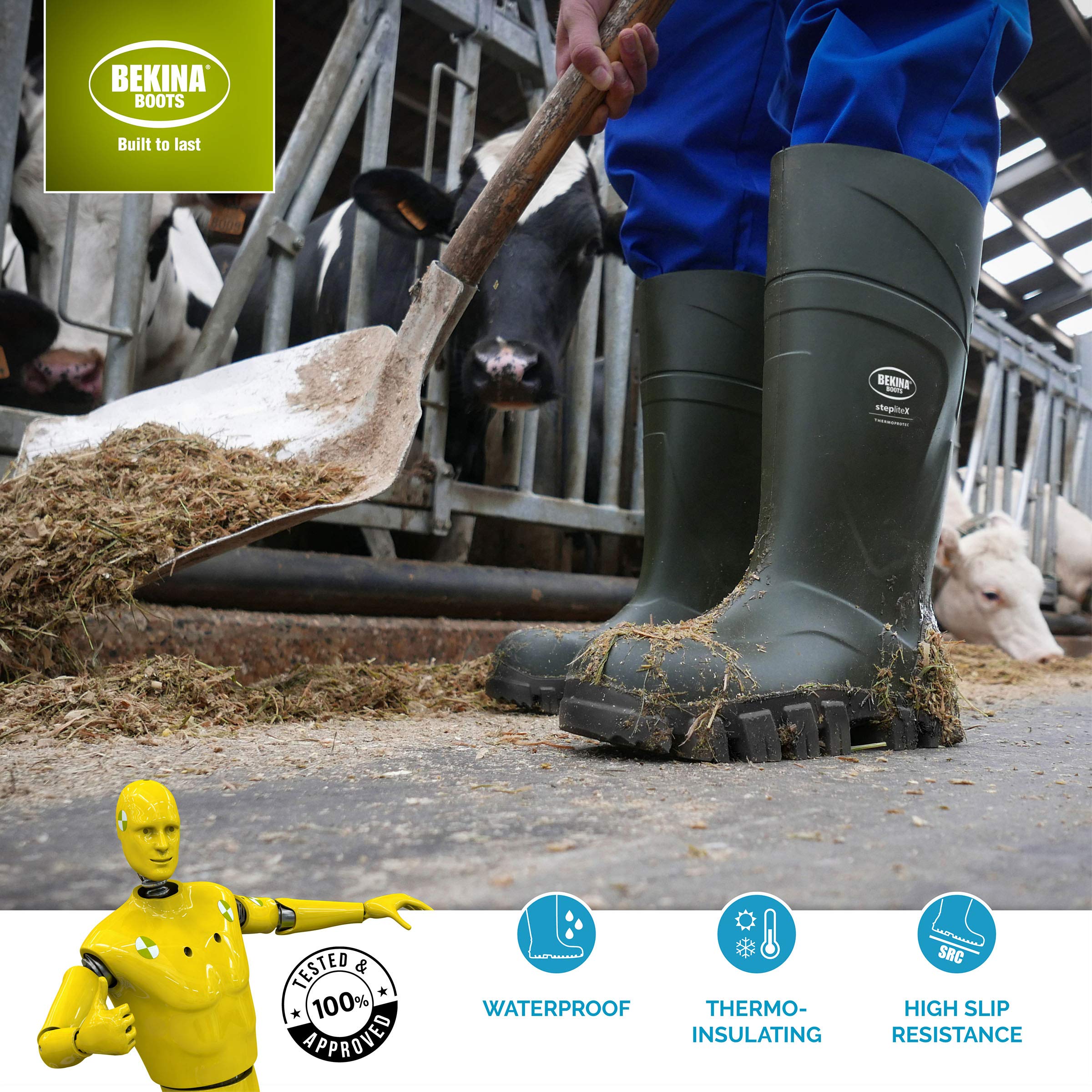 Bekina StepliteX ThermoProtec S5 Insulated Waterproof Work Boots for Men & Women - Lightweight Non-Slip Composite Toe Safety Boots, ASTM Rated - Ideal for Construction, Farming & Outdoor Winter Work