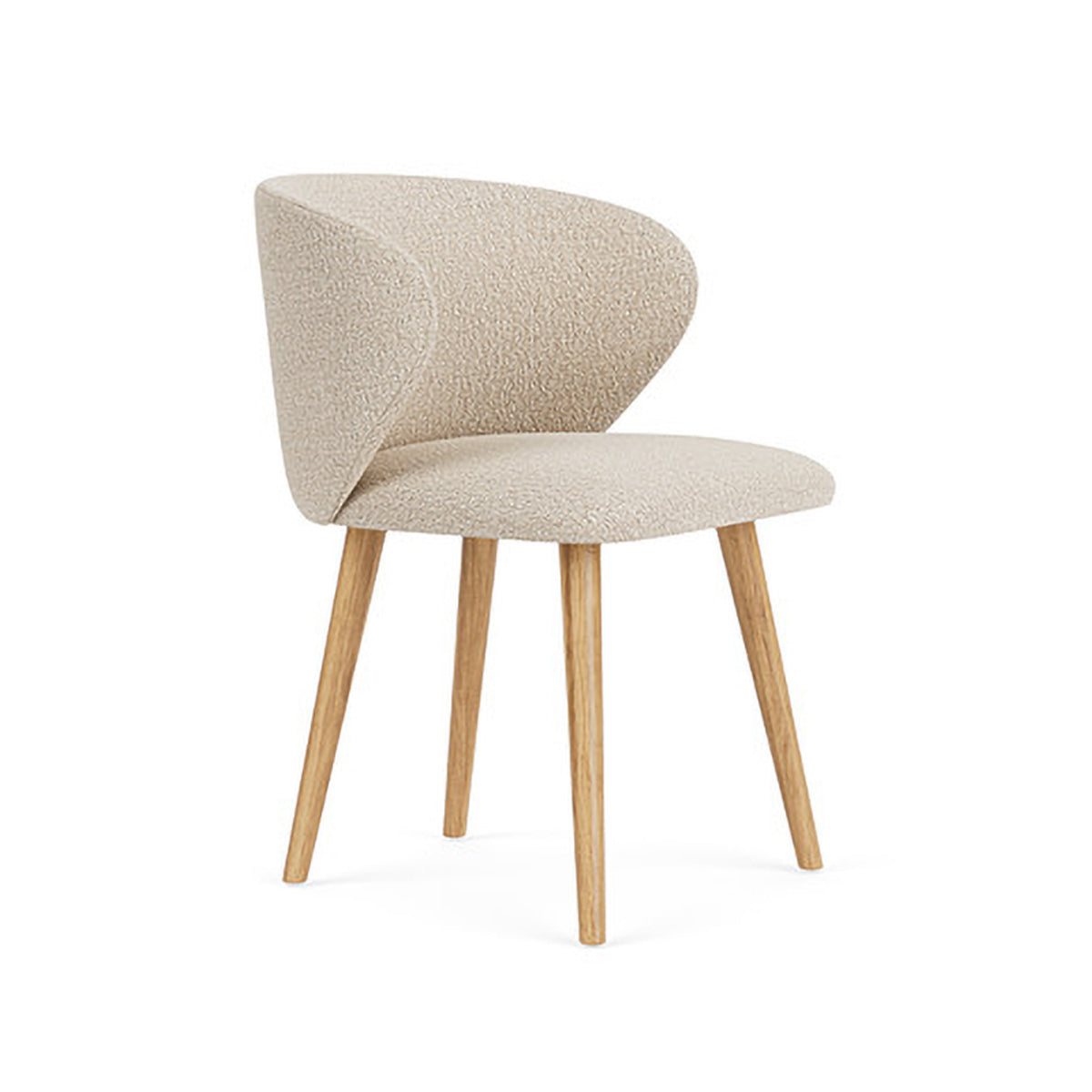 Ellie Boucle Dining Chair - Modern Upholstered Accent Chair for Kitchen, Dining Room, or Office - Soft Textured Fabric & Sturdy Wooden Legs - Perfect for Home Decor & Entertaining