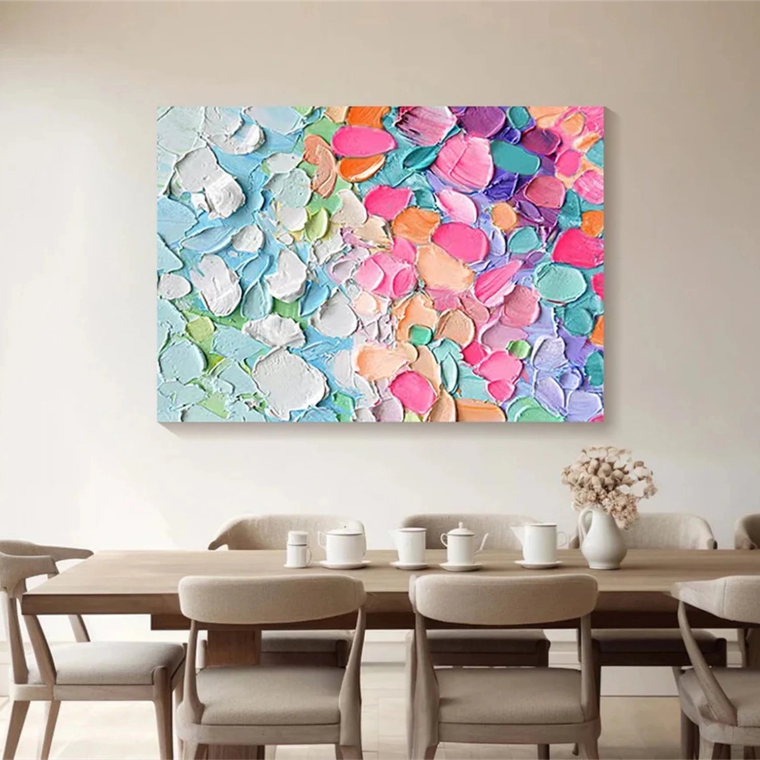 Flower and Tree Painting #FT165 - Handmade Canvas Art for Home Decor, Living Room, Bedroom & Office Wall Art