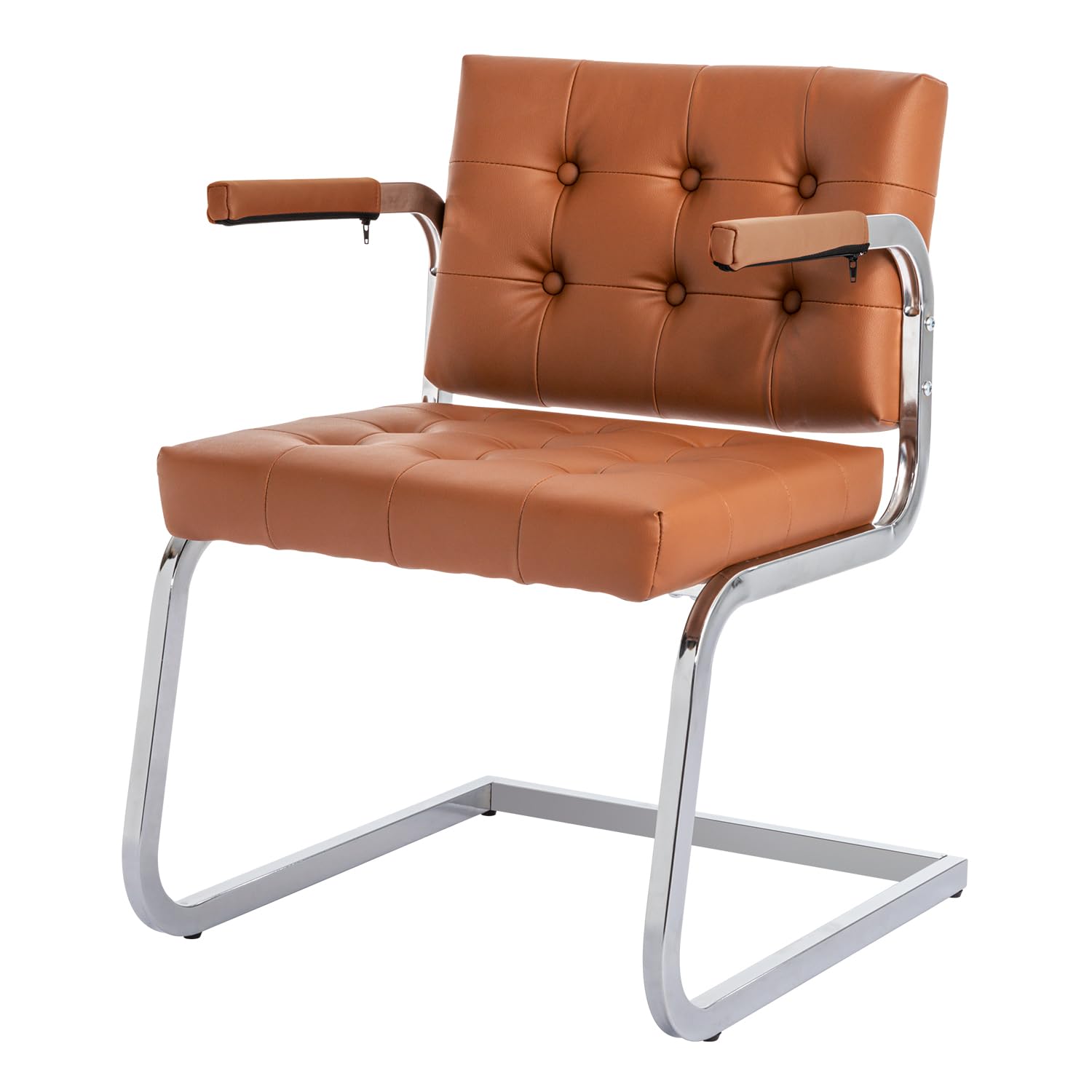 Okeysen Modern Leather Office Chair - Conference Room, Guest & Reception Chair with Sled Base - Wheel-Free Design for Waiting Areas, Home Offices & Professional Workspaces