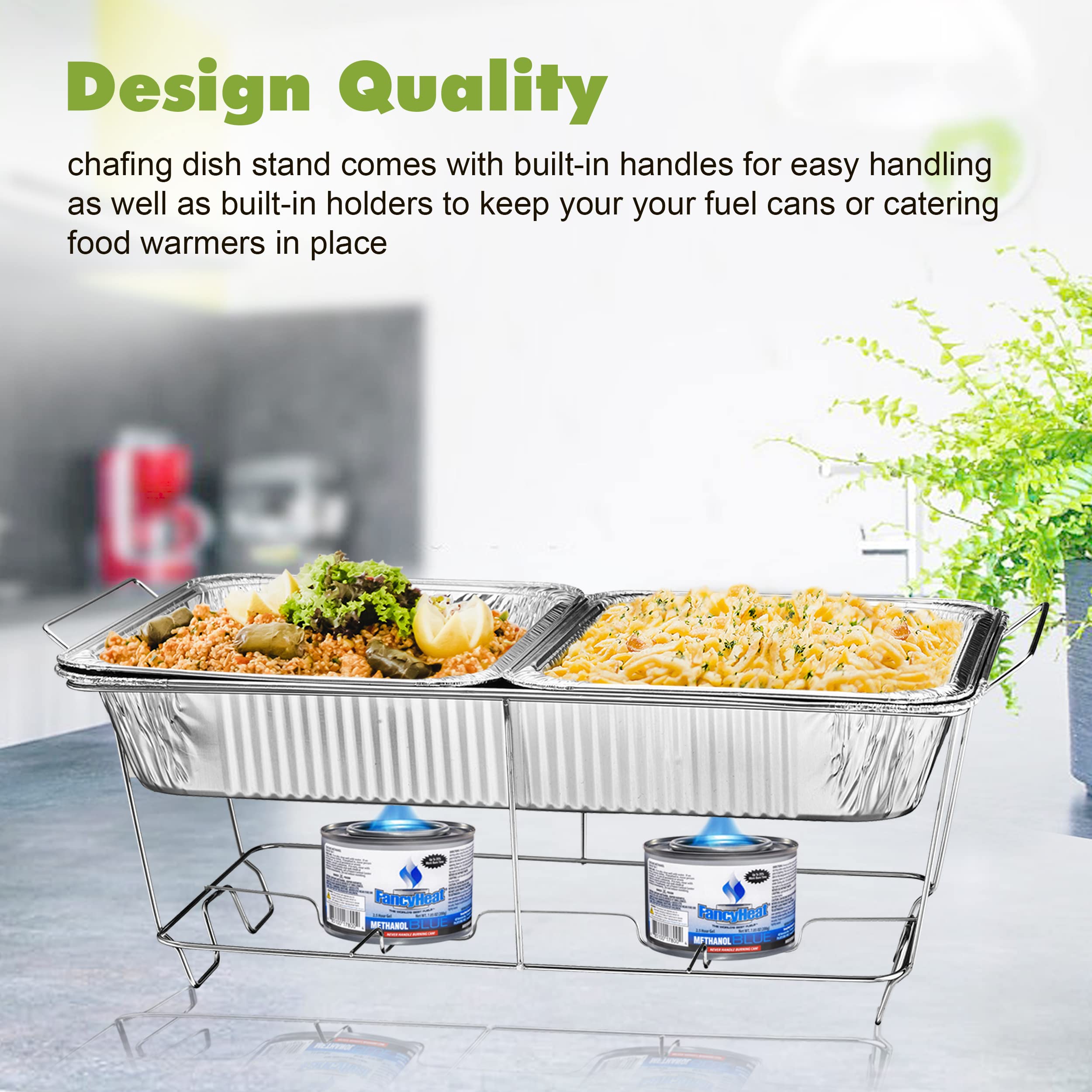 24-Pack Full-Size Chafing Wire Rack Buffet Stands for Dish Serving Trays & Food Warmers - Durable Catering Supplies for Parties, Weddings, Events & Buffet Serving (Commercial & Home Use)