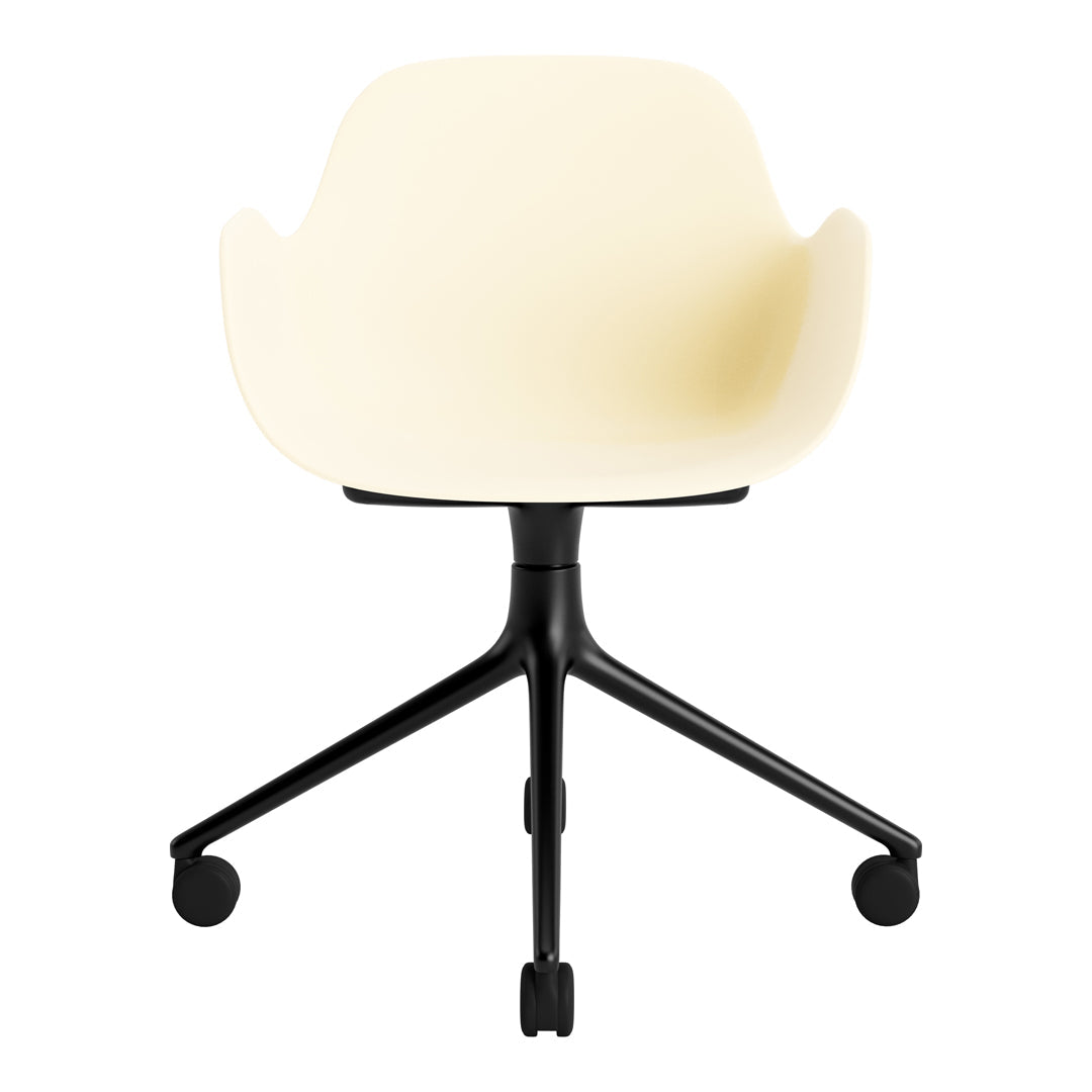 Modern Form Armchair with 4-Wheel Swivel Base - Ergonomic Office Chair for Home & Workspace - Perfect for Desks, Living Rooms, and Study Areas