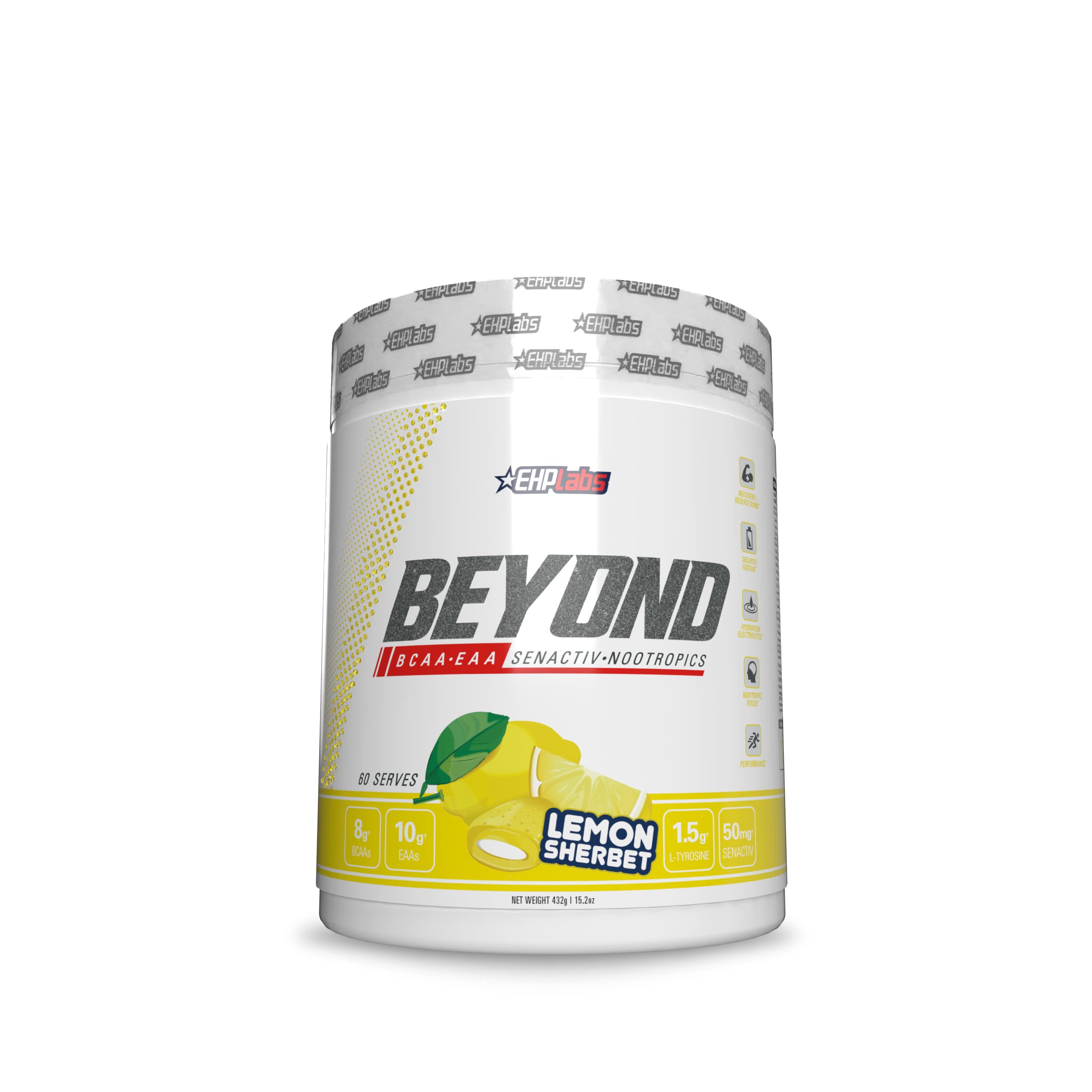 EHPlabs Beyond BCAA & EAA Powder - 10g Branched Chain Essential Amino Acids for Muscle Recovery, Post Workout Drink for Men & Women - 60 Servings Lemon Sherbet Flavor | Ideal for Gym, Fitness & Athletic Performance