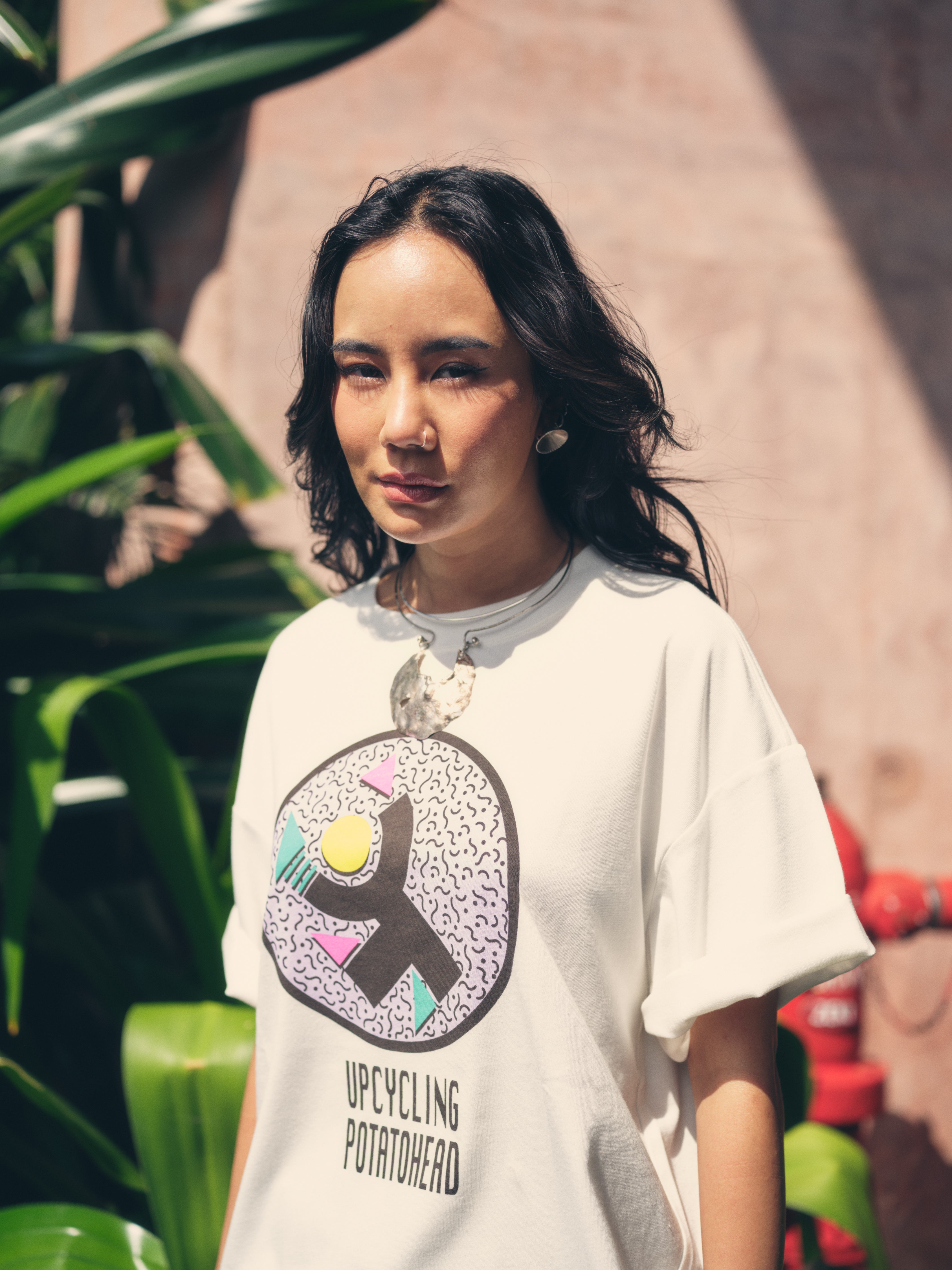 Upcycled White T-Shirt for Women & Men - Eco-Friendly Cotton Tee for Casual Wear, Street Style & Sustainable Fashion
