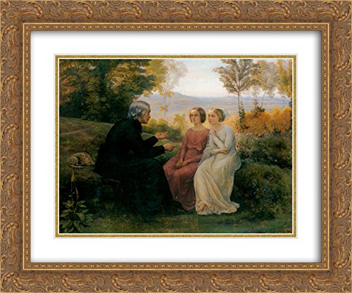 Le Poème De L'Âme 'Le Grain De Blé' 24x20 Inch Gold Ornate Framed Museum Art Print by Anne Francois Louis Janmot - Double Matted Wall Decor for Living Room, Bedroom & Office
