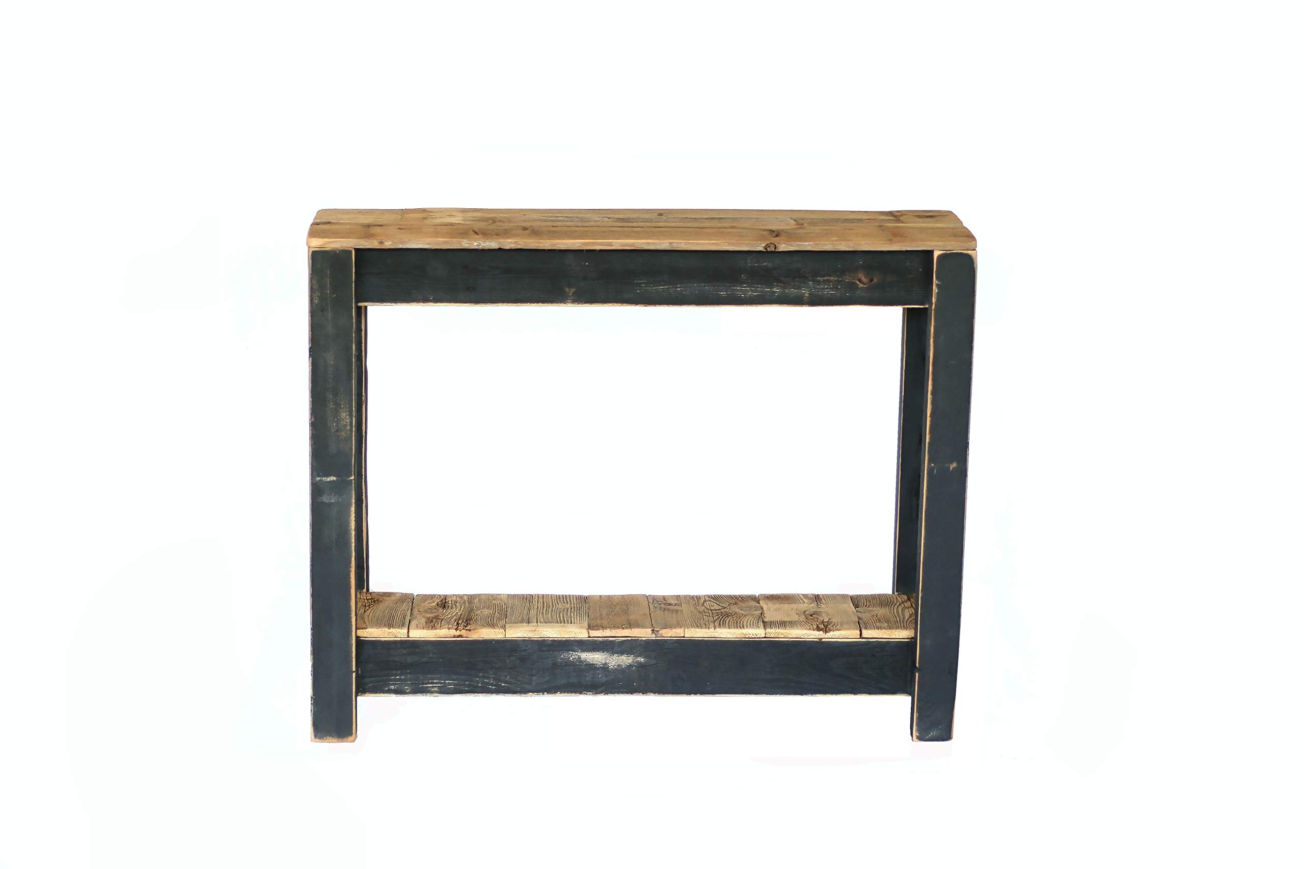 36 Inch Black Console Table - Entryway Sofa Table with Display Shelf for Living Room, Hallway & Home Decor | Doug and Cristy Designs