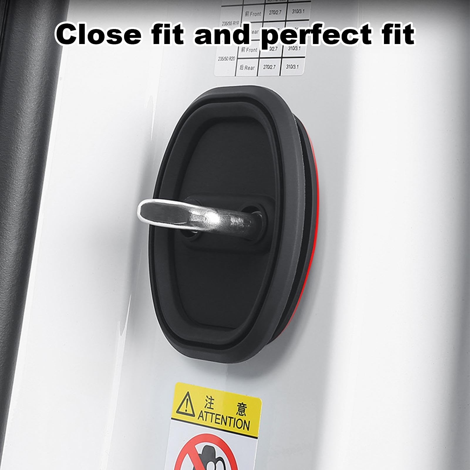 4 Pack Silicone Door Latch Protectors for Cars - Soft Shock Absorbing Door Lock Covers, Noise Reduction Pads, Universal Auto Accessories (Fits Most Vehicles) - Prevent Scratches & Protect Door Locks During Daily Commutes, Road Trips and Car Washes