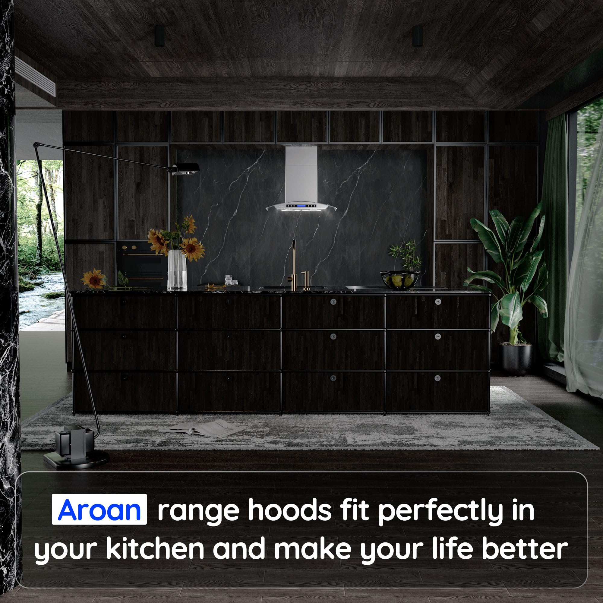 30 Inch Stainless Steel Wall Mount Range Hood with 780 CFM, 4-Speed Touch Panel & 2 Adjustable LED Lights - Tempered Glass Kitchen Chimney Vent Hood (PA03-30) - Perfect for Modern Kitchens, Restaurants & Open-Concept Homes