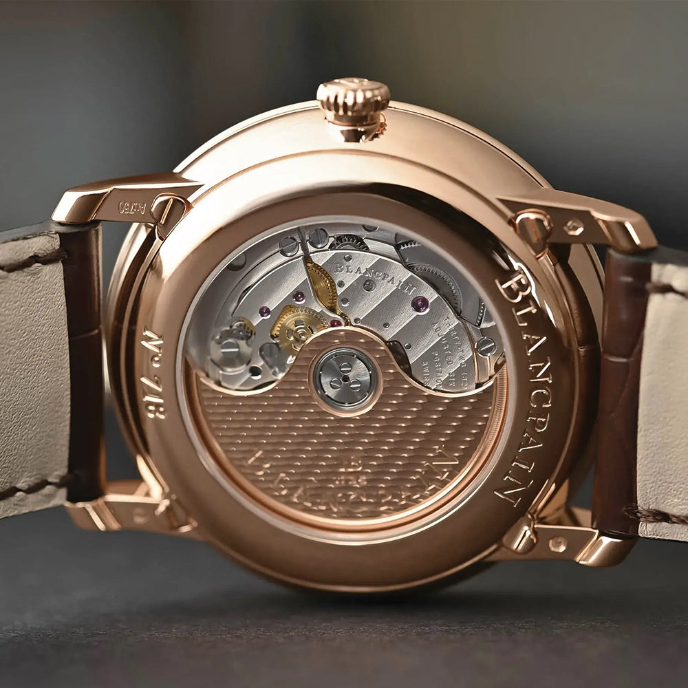 Villeret Perpetual Calendar 40.3mm Red Gold Watch with Green Leather Strap - Luxury Timepiece for Formal Events & Business Occasions
