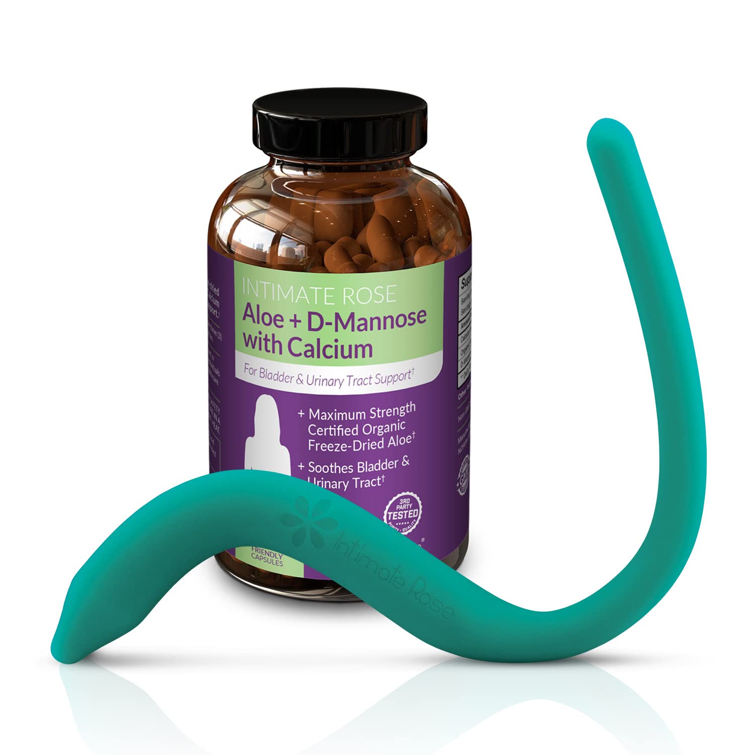 Intimate Rose Aloe Vera Supplement & Vibrating Calcium Pelvic Wand - Pelvic Muscle Therapy Device for Women's Health | Postpartum Recovery & Menopause Support
