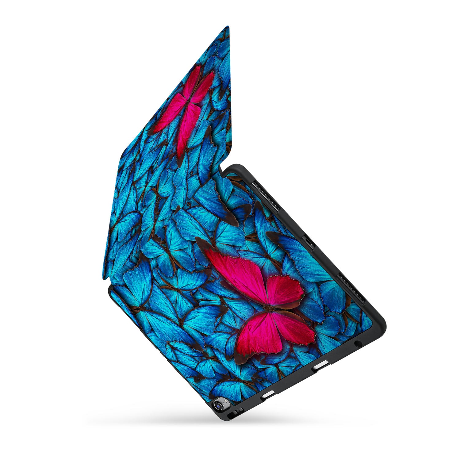 Premium iPad Trifold Case with Butterfly Design - Slim Protective Cover for iPad Air/Pro (6th/5th/4th Gen) | Perfect for Work, Travel & Home Use