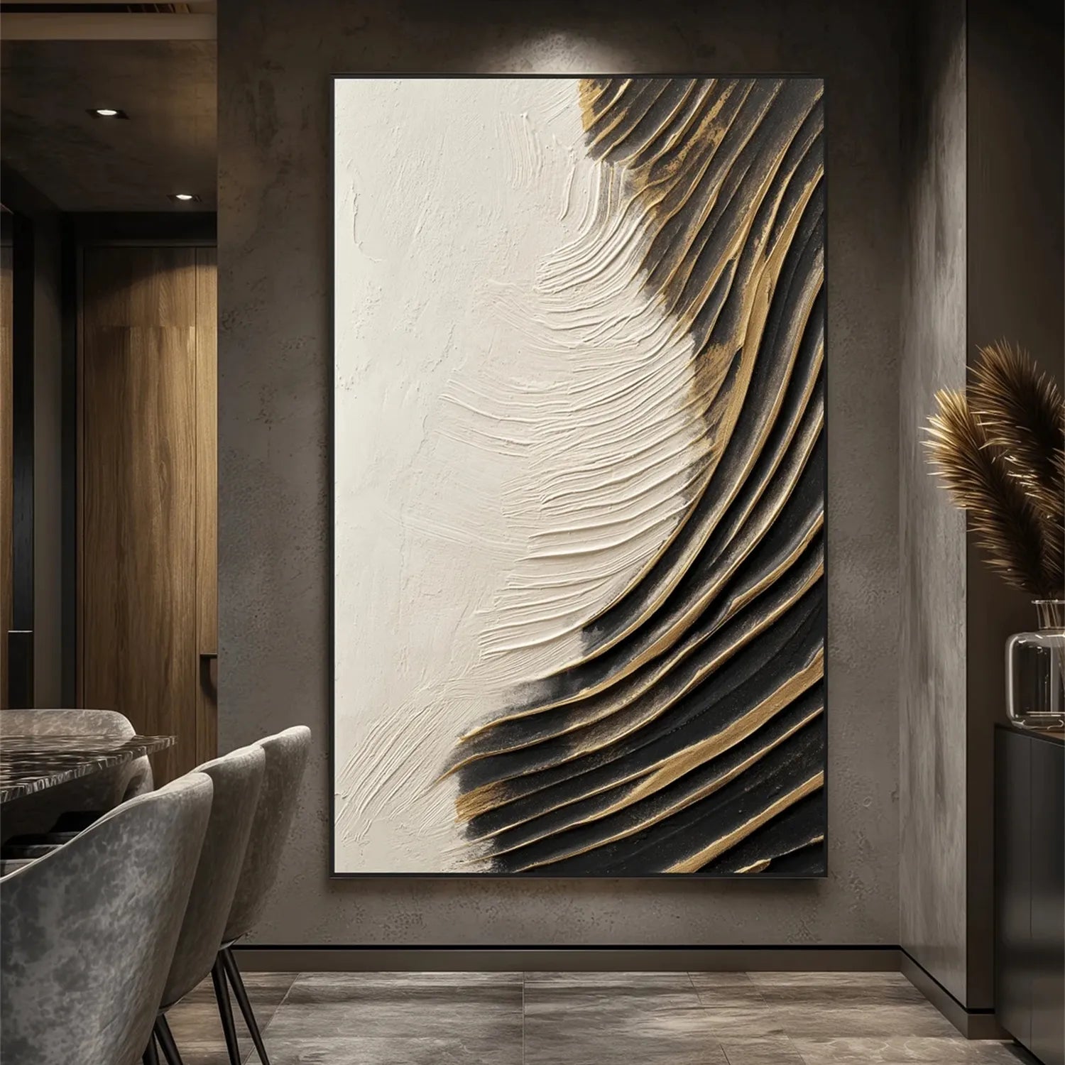White Minimalist Textured Painting Canvas Wall Art - Modern Abstract Home Decor for Living Room, Bedroom & Office #MM298