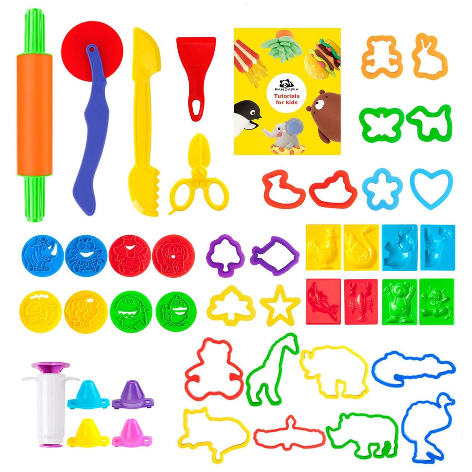 48-Piece Play Dough Tools Set for Kids - Playdough Accessories, Molds, Scissors & Cookie Cutters - Preschool Art Toys & Party Favors - Perfect for Creative Play, Classroom Activities & Birthday Gifts