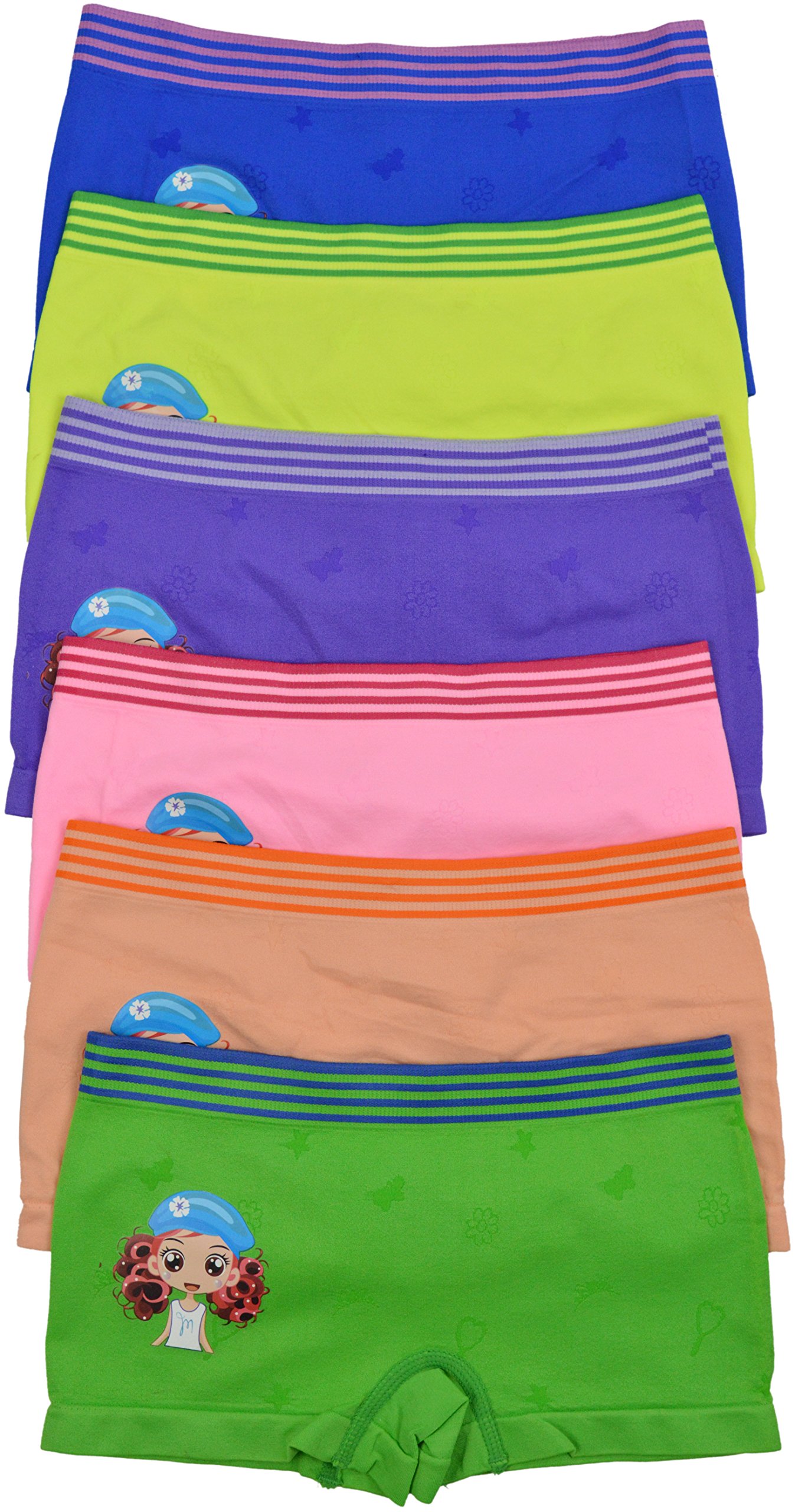 Girls' Seamless Boyshorts 6-Pack - Comfy Underwear for Teens & Juniors