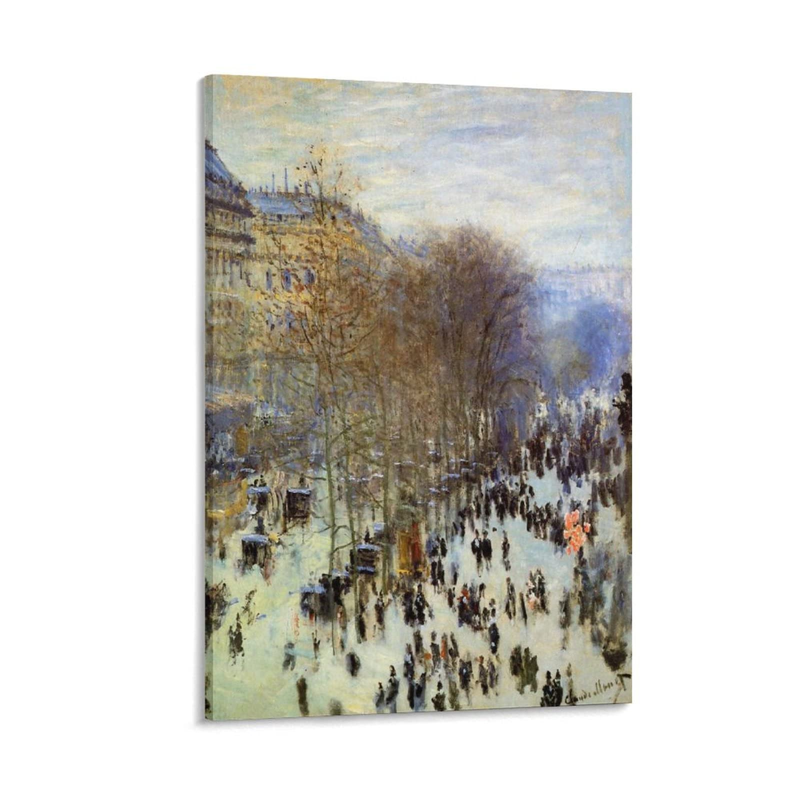 Claude Monet Avenue des Capucines Art Print - Premium Canvas Wall Art for Home & Office Decor - Framed/Unframed 24x36 inches (60x90cm) - Perfect for Living Room, Bedroom & Gift Giving